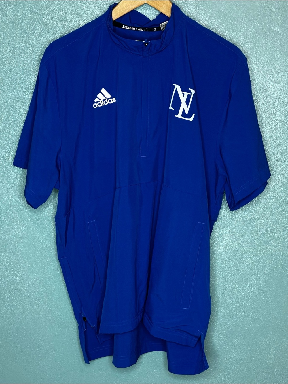 adidas Men’s Short Sleeve Jersey - Blue with White NL Logo sizes Lg